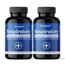 respiratory 호흡기 기관지 복합식품 레스피레토리 이뮨 미국 직구 폐 건강 영양제, 2개, 60캡슐