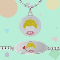 실버 무광 아기천사 미아방지 목걸이 팔찌 (컬러에폭), 3. 팔찌