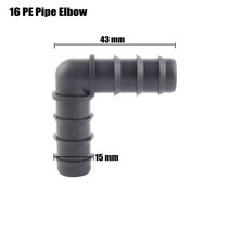 호스연결커넥터 물호스 커넥터 16 호수 연결 부속 모음 정원 호스 16mm 20mm 10pcs mm pe 파이프 마이크로 방울 관개 파이프 급수 시스템 조인트 티 팔꿈치 플러그, 16mm pe, 16pe 파이프 엘보