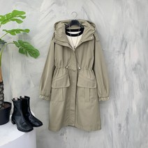 행복여[가을신상무배]그랩 포켓 견장 루즈핏 후드 하프 야상 집업