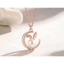 귀여운 패션 로즈골드 체인 s925 진주 펜던트 여자 선물 여성용 데일리 알토끼 목걸이