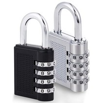 Eilin 2 Pack 3 Digit Code Combination Small Lock Luggage Outdoor Indoor Waterproof Padlock School Gy, L-Black White