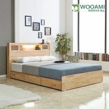 우아미가구 모노 미닫이 원목 Q 침대프레임 RV5023, 내추럴