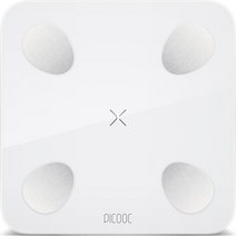 피쿡 가정용 블루투스 스마트 체중계 미니 라이트, 화이트