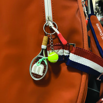 윌슨 테니스 열쇠고리 테니스 가방 키링 선물용 윌슨 라켓 열쇠고리, 실버 라켓(화이트 로고), 1개