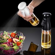 Chanwenzhe 주방용 오일스프레이 갬핑용 유리오일병 200ml, 블랙