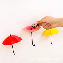 3Pcs 우산 모양 후크 벽 걸이 랙 작은 항목 주방 욕실 벽 마운트 장식 후크 가정용 다목적 홀더, Pinkredyellow