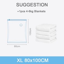 진공 포장기 포장 봉투진공 포장기 가정용 류 보관 가방 최대 공간 절약 교수형 유형 펌프 방진 방습 주름 방지 공간 보호기 가방, 80x100cm, 1 조각