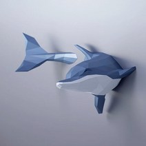 1미터 고래 3D 종이아트 페이퍼크래프트, 돌고래 벽걸이