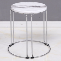 의자 가벼운 식탁 의자로 간단한 걸상을 쌓을 수 있다, 흰 돌 패턴, 높은 45CM 여섯 다리 실버