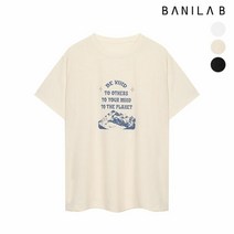 바닐라비 [바닐라비] 여성 카인드 나염 라운드 반팔 티셔츠