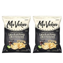 Miss Vickies Lime+Black Pepper Potato Chips 미쓰비키 케틀 쿡 라임+블렉 페퍼 포테이토 칩 220g 2팩, 2개