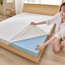 화이트 3cm 스펀지 젤 메모리 매트리스 니트 원단 소프트 스폰지 매트, C. 화이트 100x200x3cm_단품