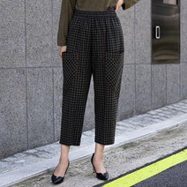 모슬린 엄마옷 체크면 생활한복 배기바지 EKD208184 마담 미시옷 중년여성의류 빅사이즈 50대 60대여성옷