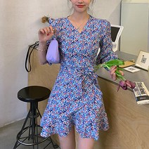 L.ONLINE SHOP라임 플라워 브이넥 슬림라인 롱 원피스 러블리드레스 원피스 하객룩 트위드원피스 쉬폰원피스 뷔스티에원피스