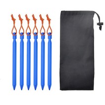 18cm 텐트 페그 경량 알루미늄 합금 반사 로프 야드 캐노피 캠핑 스테이크 네일 가방 10 개/묶음, 05 6pcs Blue