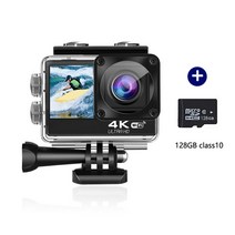 액션캠 초소형 경량 액션 카메라 오리지널 h11 4k 60fps 24mp 2.0 터치 lcd eis 듀얼 스크린 와이파이 웹캠 방수 스포츠 캠 비디오 캠, h11 128GB, 협력사, 옵션 3