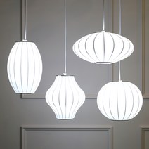 조지넬슨 버블램프 미니 펜던트 볼 / 소서 / 시가 / 피어 인공명주실 (고품질) 식탁등 인테리어 포인트 조명 아이딕조명 모던 심플 클래식 벌브전구 포함 삼색변환램프, 넬슨 피어 미니 펜던트, LED스틱 12W-주백색