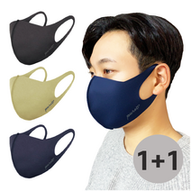 (1+1/무료배송) 퓨어스텔라 비말차단 프리미엄 패션마스크 XS S M L XL 전사이즈 항균기능성 3D마스크, 블랙