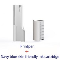 라벨 프린터 프린트 펜 커피 휴대용 잉크젯 식용 식품 빵 케이크 몰드 라떼 베이킹, 4.Skin Friendly Navy