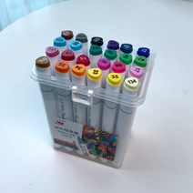 맘아트 트윈 디자인 마카 펜 24색 애니메이션 아트, 단품
