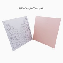 1pcs 레이스 포켓 결혼식 초대장 카드 광장 레이저 컷 장미 꽃 사용자 정의 인사말 이벤트 파티 용품, [03] Cover And Inner Card