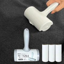 간편한 이지컷 세워서보관 돌돌이 클리너 롤 테이프 찍찍이 고양이 강아지 털 먼지 침구 바닥 소파 카페트, A타입12cm 본품1개+리필1개(그레이)