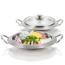 국산 업소용 통3중 인덕션 가능 스텐 부대찌개 전골냄비, 32cm