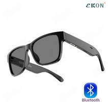 EKON 스마트 블루투스 안경 방수 이어폰 블루투스 무선 통화 음악 헤드셋 스마트 선글라스, 블랙