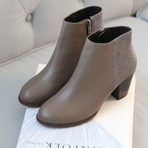 리얼가죽부츠 여성 앵클부츠 소가죽 파이톤 기모 방한구두-72394EA