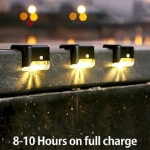 1/4/8/18 Pack LED Solar Deck Lights IP65 Waterproof Wall Fence Light 아웃도어 Garden Pathway Yard Patio, warmwhite, 18pcs