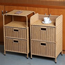 라탄 수납장 서랍장 수납함 다용도 카페 슬림 선반 미니 거실, E형/라이트