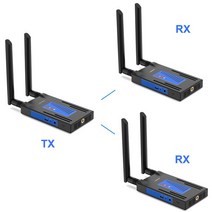 무선 HDMI 송신기 리시버 확장기 스트리밍 오디오 비디오 카메라 DVR 노트북 PC TV 모니터 656F 200m 1x4 1080P, 5.1 TX and 2 RX - with US Plug