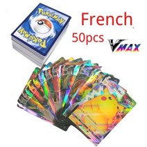 포켓몬 카드새로운 포켓몬 영어 플래시 카드 GX V VMAX EX 메가 리자몽 Mewtwo Zapdos 게임 컬렉션 카드, 11 French50pcsVMAX