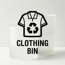 루리앤메리 분리수거 픽토그램 스티커 13 의류수거함 재활용스티커, A 검정+영문