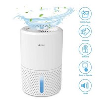 ACARE 제습기 수분 흡수기 900ML 물 탱크가있는 공기 건조기 가정용 지하실 용 조용한 공기 제습기 욕실 옷장, 협력사, 하얀, 미국 플러그