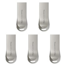 TEAMGROUP Metalwork Artistry C222 256GB USB 3.2 Gen 1 3.1/3.0 실버 메탈 읽기 140MB/s 플래시 썸 드라이브 컴퓨터/노트북과 호, 64GB (5-Pack)_C222 Metalwork A