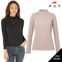 PAT 프릴 포인트 슬림핏 골지 티셔츠