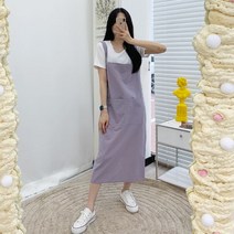 니까니까 여성용 스위티 뷔스티에 무지 면 멜빵 원피스 5color