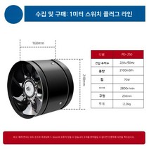 유인휀 산업용 송풍기 비닐하우스 환풍기 공기순환, 250개이상의스위치와이어를여는원형FD10인치