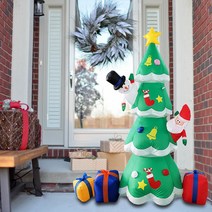 캠아웃도어 SDJ-05 크리스마스 대형 에어 산타 풍선 자동 에어주입 LED등 120~210cm 트리 눈사람 선물 북극곰 루돌프 아치문 장식 소품, 옵션18.210cm트리