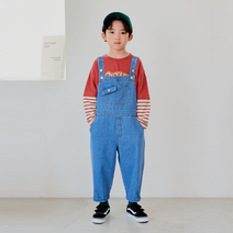 [꼼마제이] 포켓 데님 멜빵