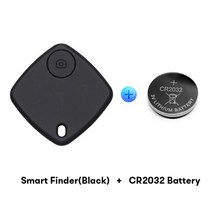 Tuya 스마트 태그 미니 GPS 트래커 키 가방 어린이 애완 동물 찾기 위치 기록 무선 블루투스 안티-분실 경보, [01] Black with Battery