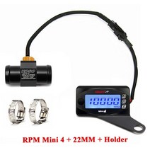 타코미터 측정기 오토바이 용 koso 온도 센서 전압 수온 시간 rpm for cb500x nmax125 xmax250 300 nmax cb 400, 미터-22mm-오른쪽