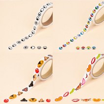 눈코입 롤 스티커 방과후수업 미술수업 DIY[낭만문구소], 검정 눈 UFCST0141