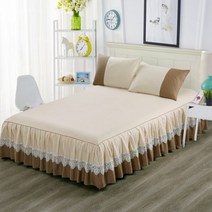 레이스 100% 면 더블 맞춤법 침대 스커트 매트리스 커버 160x200 140x200 133x72Fabric 침실 장식 통기성, bed skirt mihuang_135x190cm 1p