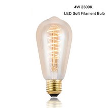 PLA필라멘트 3D 프린터 TPU PCL PETG 3D펜 프린터 레진 저온 dimmable st64 amber 따뜻한 2300k led 나선형 소프트 필라멘트 전구 e27, 4w 주도 라오시