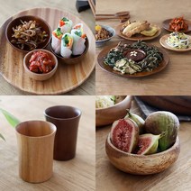 오반자이 우드 종지 접시 볼 물컵 플레이트 식기 6종, 03-3. 원형접시3호
