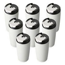 MUCHENGHY 뚜껑과 빨대가 있는 591.5ml(20온스) 텀블러 이중벽 스테인리스 스틸 진공 단열 높은 밀봉 누출 방지 여행용 커피 머그잔 뜨겁거나 차가운 음료용(화이트, 8, White, White