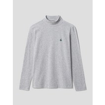 BEAN POLE 그린 그레이 자전거 자수 코튼 터틀넥 티셔츠 2941013